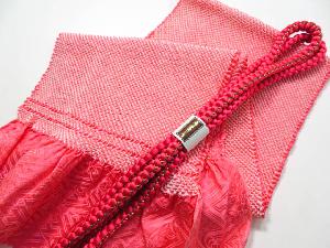 リサイクル　和装小物　帯締め・帯揚げセット振袖用　総絞り　金糸　丸組　